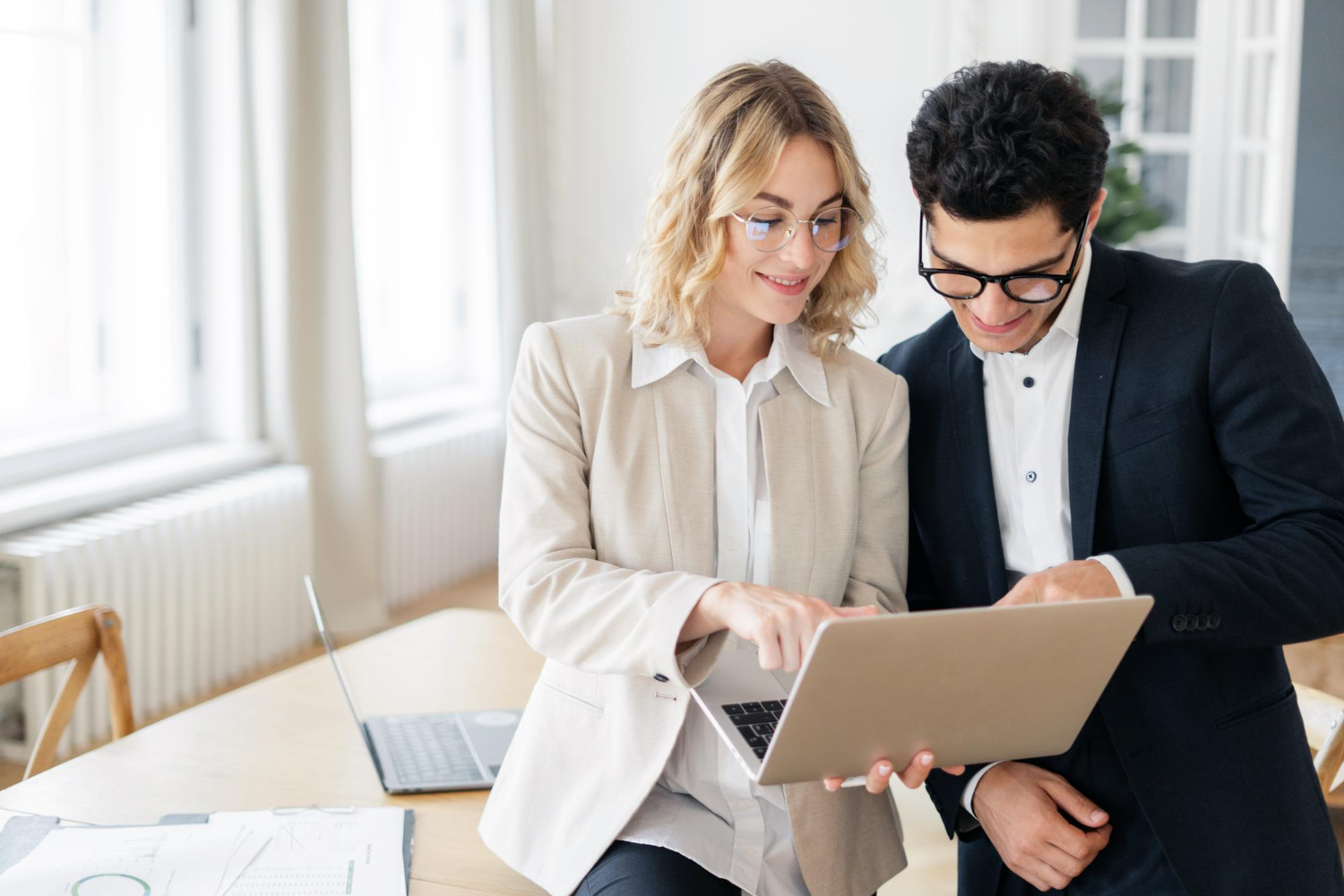 employees-people-office-are-actively-working-startup-together-using-laptop-workspace